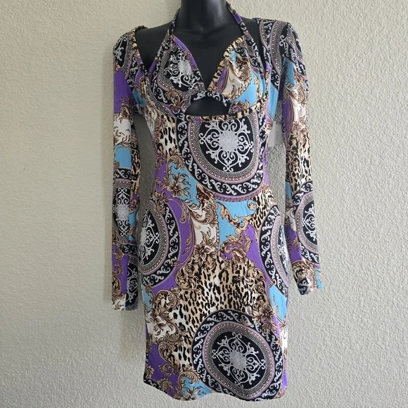 Almost Famous NWT Paisley Halter Midi Dress (M) - Picture 2 of 9